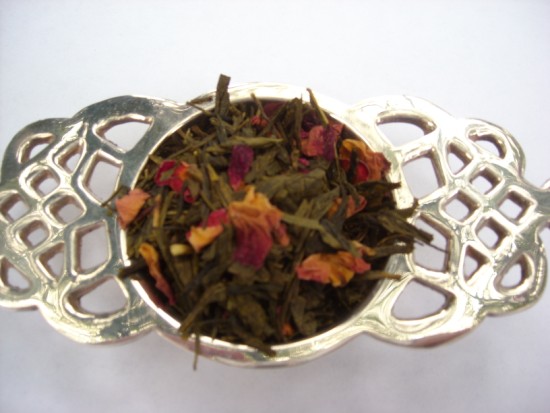 Sencha Kyoto Cherry Rose Festival Green Tea - A blend of high quality green tea with a sweet cherry flavor and subtle rose hints give this tea a wonderful exotic character!