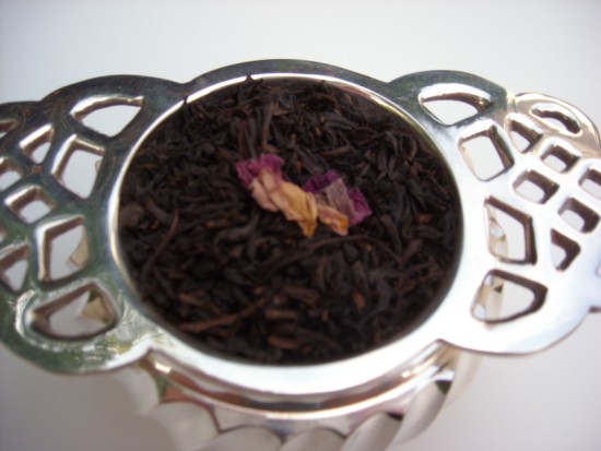 China Rose Black Tea - Rose petals are layered with black tea leaves as they dry, imparting a sweet delicate fragrance.  Wonderful for a Bridal Tea!